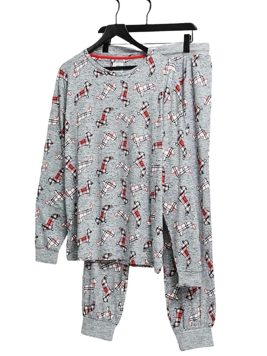 ASOS Other - ▪️♥️🐶 ASOS Chelsea Peers Grey Plaid Dachshund Doxie Dog Pajama Set 🐶♥️▪️